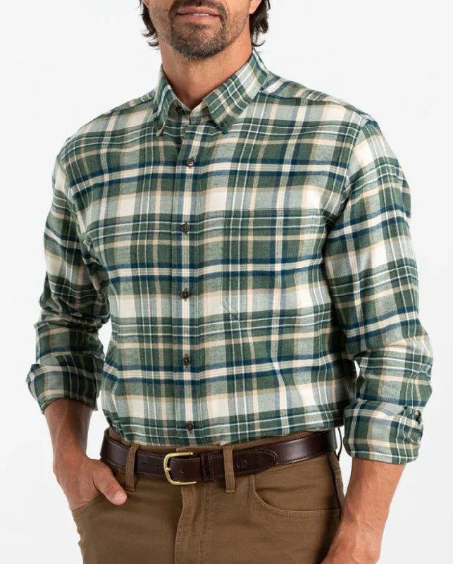 Duck Head Cotton Flannel Sport Shirt Welt Pockets Slit Pockets