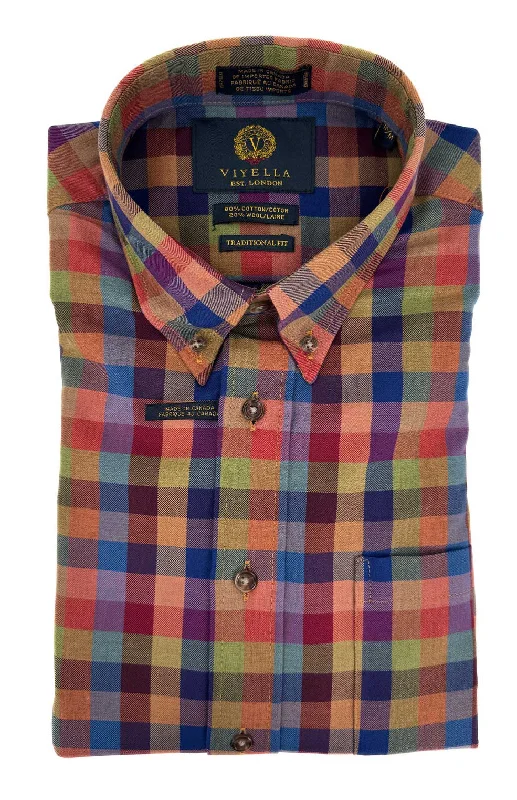 Viyella Spice Button-Down Sport Shirt Terry Blend Velvet Blend Canvas Blend