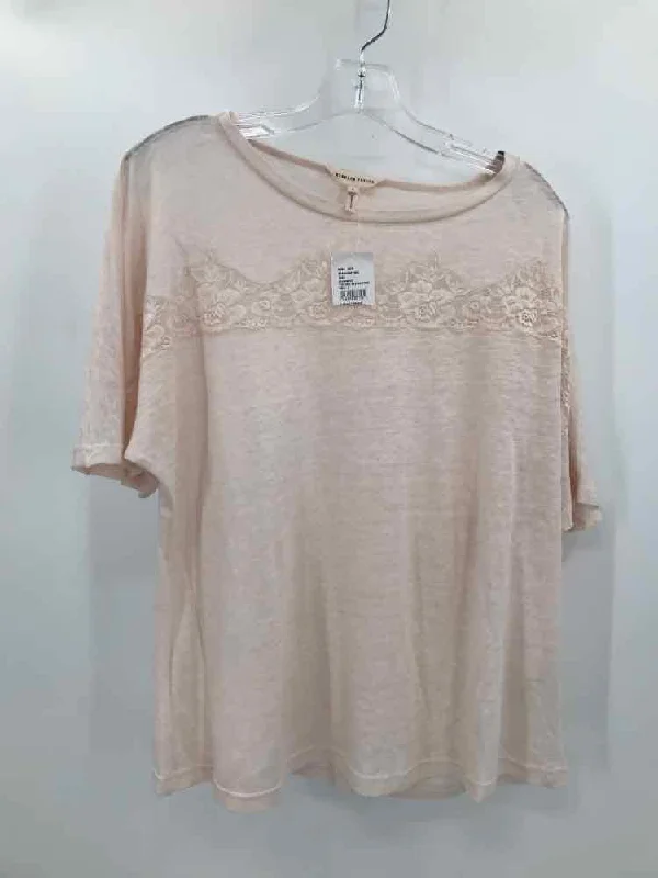 Pre-Owned Rebecca Taylor Pink Size Large T-shirt Spandex Blend Rayon Blend Denim Blend