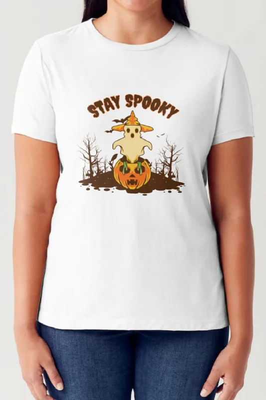 Simply Love Full Size STAY SPOOKY Graphic Round Neck Short Sleeve Tubular T-Shirt Elasticated Padded Insulated