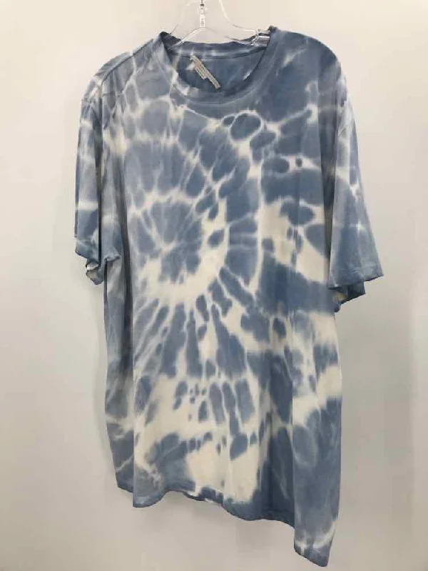 Pre-Owned Stella McCartney Blue Size 44 Tie Dye T-shirt Ribbed Striped Patterned