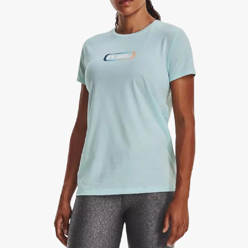 Under Armour Womens Gradient Pill Short Sleeve Tee 469 Blue Fleece Nylon Spandex