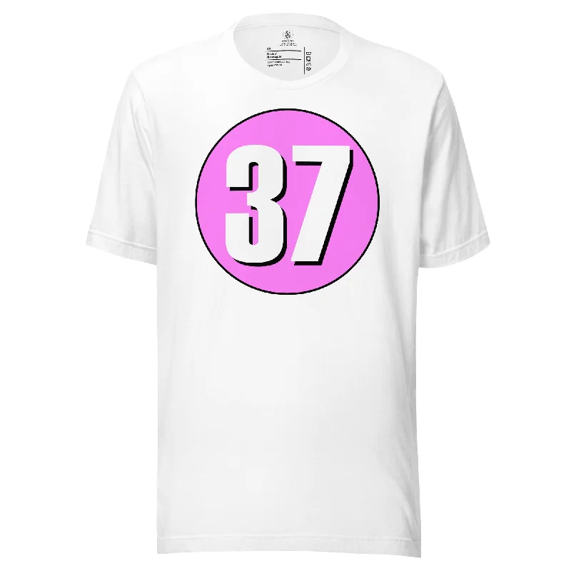 Unisex t-shirt: White on Pink 37 Mesh Blend Leather Blend Suede Blend