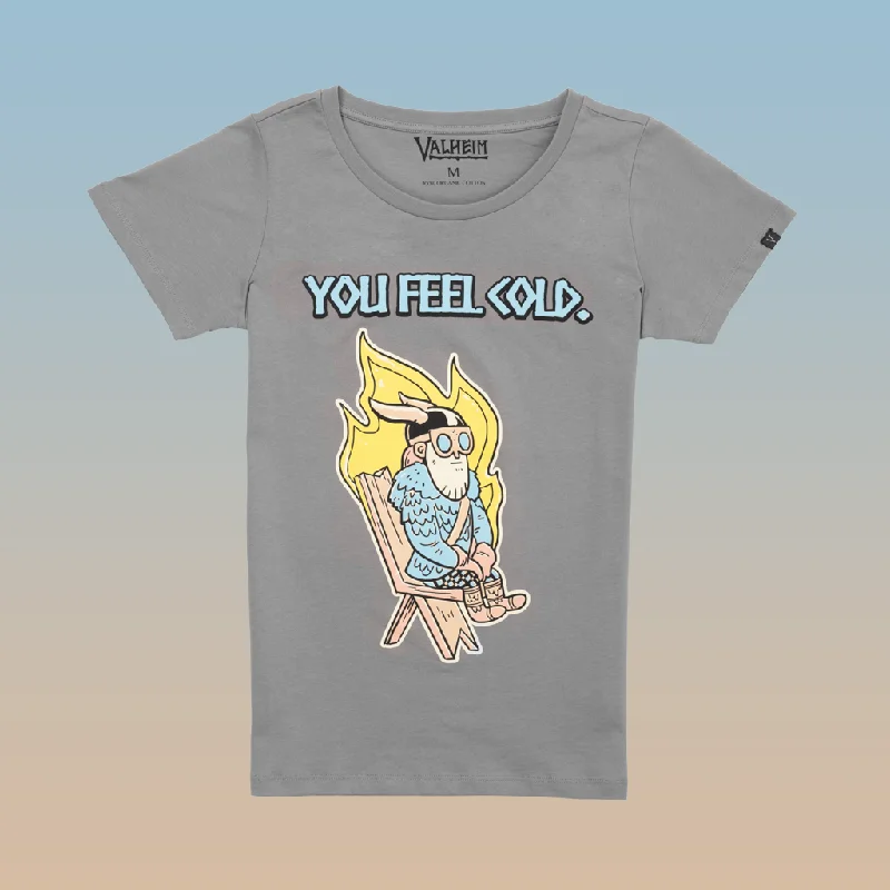 You Feel Cold, Women's Tee, Grey Lace Blend Ribbed Blend Corduroy Blend